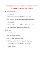 Giáo án Hóa Học lớp 10: NĂNG LƯỢNG CỦA CÁC ELECTRON TRONG NUYÊN TỬ CẤU HÌNH ELECTRON CỦA NGUYÊN TỬ ppsx