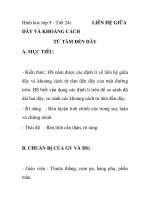 Hình hoc lớp 9 - Tiết 24: DÂY VÀ KHOẢNG CÁCH LIÊN HỆ GIỮA TỪ TÂM ĐẾN DÂY pdf