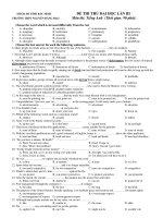 ĐỀ THI THỬ ĐẠI HỌC LẦN III Môn thi: Tiếng Anh - TRƯỜNG THPT NGUYỄN ĐĂNG ĐẠO pps