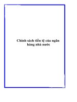 Chính sách tiền tệ của ngân hàng nhà nước pptx
