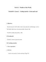 Unit 14: Wonders of the World. Period 85– Lesson 1: Getting started + Listen and read doc