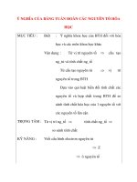 Giáo án Hóa Học lớp 10: Ý NGHĨA CỦA BẢNG TUẦN HOÀN CÁC NGUYÊN TỐ HÓA HỌC potx