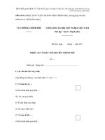 Mẫu số 4a. PHIẾU XIN Ý KIẾN THÀNH VIÊN CHÍNH PHỦ pps