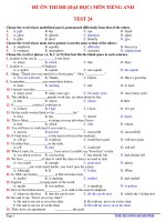 ĐỀ ÔN THI ĐH (ĐẠI HỌC) MÔN TIẾNG ANH TEST 24 pps