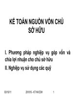 KẾ TOÁN NGUỒN VỐN CHỦ SỞ HỮU pdf