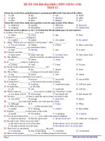 ĐỀ ÔN THI ĐH (ĐẠI HỌC) MÔN TIẾNG ANH TEST 12 doc