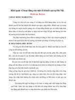 Khái quát về hoạt động của một số khách sạn tại Hà Nội doc