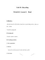 Unit 10 : Recycling Period 64 : Lesson 4: Read ppt