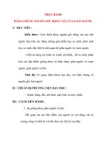 Giáo án Sinh Học lớp 12 Ban Tự Nhiên: THỰC HÀNH BẰNG CHỨNG NGUỒN GỐC ĐỘNG VẬT CỦA LOÀI NGƯỜI. pps