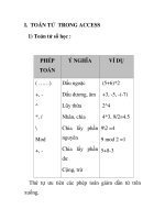 TOÁN TỬ TRONG ACCESS potx