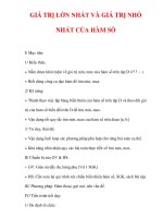 Giáo án Giải tích 12 ban tự nhiên : Tên bài dạy : GIÁ TRỊ LỚN NHẤT VÀ GIÁ TRỊ NHỎ NHẤT CỦA HÀM SỐ pot