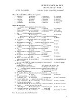 ĐỀ THI TUYỂN SINH ĐẠI HỌC 3 Môn Thi: ANH VĂN – Khối D pps