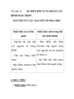 Tiết thứ 15: SỰ BIẾN ĐỔI TUẦN HOÀN CẤU HÌNH ELECTRON NGUYÊN TỬ CÁC NGUYÊN TỐ HOÁ HỌC ppt