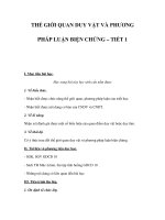 THẾ GIỚI QUAN DUY VẬT VÀ PHƯƠNG PHÁP LUẬN BIỆN CHỨNG – TIẾT 1 ppsx