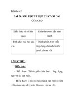 Tiết thứ 42: BÀI 24: SƠ LƯỢC VỀ HỢP CHẤT CÓ OXI CỦA CLO pot