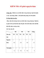 Giáo án Toán 12 ban cơ bản : Tên bài dạy : KIỂM TRA 45 phút nguyên hàm docx
