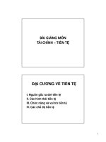 BÀI GIẢNG MÔN TÀI CHÍNH – TIỀN TỆ ppsx