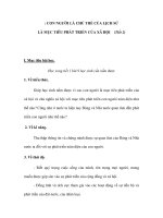 CON NGƯỜI LÀ CHỦ THỂ CỦA LỊCH SỬ LÀ MỤC TIÊU PHÁT TRIỂN CỦA XÃ HỘI (Tiết 2) pps