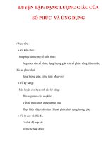 Giáo án Giải tích 12 ban tự nhiên : Tên bài dạy : LUYỆN TẬP: DẠNG LƯỢNG GIÁC CỦA SỐ PHỨC VÀ ỨNG DỤNG doc