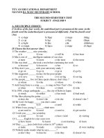 THE SECOND SEMESTER’S TEST SUBJECT : ENGLISH 9 ppt