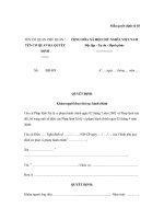 Mẫu quyết định số 03: Quyết định khám người theo thủ tục hành chính pps