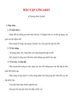 Giáo án Toán 12 ban cơ bản : Tên bài dạy : BÀI TẬP LÔGARIT docx