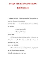 Giáo án Toán 12 ban cơ bản : Tên bài dạy : LUYỆN TẬP: HỆ TỌA ĐỘ TRONG KHÔNG GIAN ppt