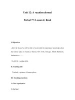 Unit 12: A vacation abroad Period 77: Lesson 4: Read ppt
