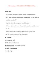 Giáo án Tin Học lớp 8 Ban Tự Nhiên: Bài thực hành 1 : LÀM QUEN VỚI TURBO PASCAL docx