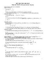 Đề thi thử đại học môn toán năm 2012 pptx