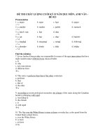 ĐỀ THI CHẤT LƯỢNG CUỐI KỲ II NĂM 2011 MÔN: ANH VĂN ĐỀ 013 ppsx