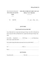 Mẫu quyết định số 01: Quyết định tạm giữ người theo thủ tục hành chính potx