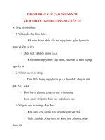 Giáo án Hóa Học lớp 10: THÀNH PHẦN CẤU TẠO NGUYÊN TỬ KÍCH THƯỚC, KHỐI LƯỢNG NGUYÊN TỬ potx