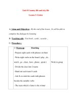 Giáo án Tiếng Anh lớp 8: Unit 8 Country life and city life Lesson 3: Listen doc