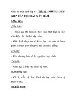 Giáo án môn sinh lớp 6 - Tiết 42 : NHỮNG ĐIỀU KIỆN CẦN CHO HẠT NẨY MẦM ppt