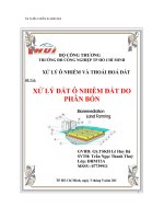 Xử lý đất do ô nhiễm do phân bón