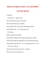 Giáo án Giải tích 12 ban tự nhiên : Tên bài dạy : DẠNG LƯỢNG GIÁC CỦA SỐ PHỨC & ỨNG DỤNG pptx