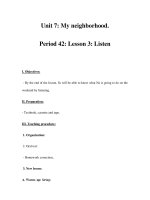 Unit 7: My neighborhood. Period 42: Lesson 3: Listen ppsx