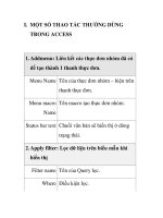 MỘT SỐ THAO TÁC THƯỜNG DÙNG TRONG ACCESS potx