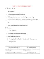 Giáo án Hóa Học lớp 10: LỚP VÀ PHÂN LỚP ELECTRON ppsx