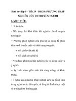 Sinh học lớp 9 - Tiết 29 - Bài 28: PHƯƠNG PHÁP NGHIÊN CỨU DI TRUYỀN NGƯỜI pdf