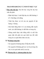 TRAO ĐỔI KHOÁNG VÀ NITƠ Ở THỰC VẬT potx