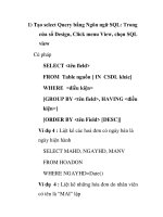 Tạo select Query bằng Ngôn ngữ SQL ppt