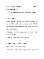 Hình học lớp 9 - Tiết 16 : DỤNG THỰC TẾ ỨNG CÁC TỈ SỐ LƯỢNG GIÁC CỦA GÓC NHỌN doc