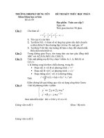 Đề thi toán cao cấp 3 trường ĐHSPKT Hưng Yên - đề số 9 pptx
