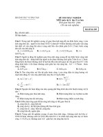 ĐỀ THI TRẮC NGHIỆM MÔN môn vật lý lớp 12 cơ bản - Mã đề thi 209 pps