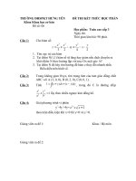 Đề thi toán cao cấp 3 trường ĐHSPKT Hưng Yên - đề số 6 pptx