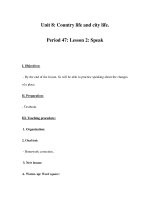 Unit 8: Country life and city life. Period 47: Lesson 2: Speak pps