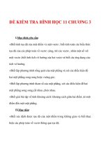 Giáo án Toán 12 ban cơ bản : Tên bài dạy : ĐỀ KIỂM TRA HÌNH HỌC 11 CHƯƠNG 3 pdf