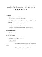 LUYỆN TẬP TÍNH CHẤT CỦA PHÉP CỘNG CÁC SỐ NGUYÊN potx